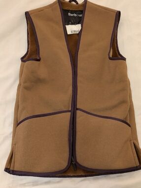 Barbour Brown Fleece Vest with Trim